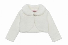 Girls Ivory Faux Fur Bolero