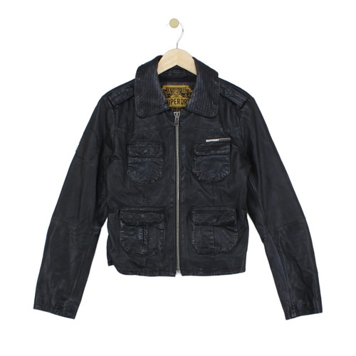 Superdry leather jacket womens - leather,