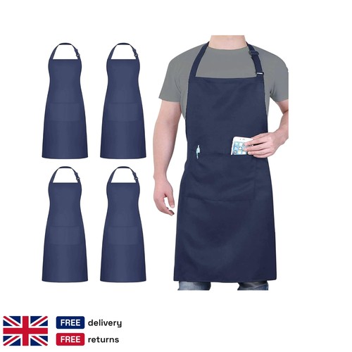Navy blue chef apron - apron, pack
