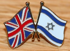 UK & ISRAEL Israeli FRIENDSHIP Flag Metal Lapel Pin Badge Great Britain