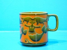 Vintage 1970's Hornsea Pottery Mug. John Clappison - Mermaids, Green and Orange