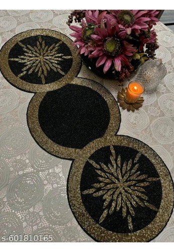 Black and gold handmade beaded - and,