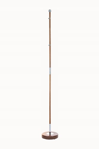 Wooden flagpole with - wooden, silver