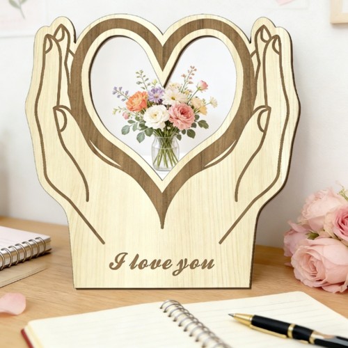 6x4 inch heart shaped - 6x4, wooden