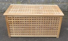 IKEA Hol Large Wooden Criss Cross Blanket Ottoman Laundry Box Toy Chest Storage