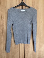 LADIES LIGHT GREY SKINNY RIB