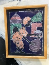 African batik art panel - batik,