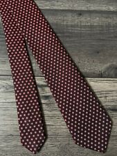 PAUL SMITH 100% SILK MAROON GEOMETRIC TIE MADE IN ITALY