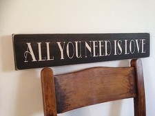 All You Need Is Love Sign Vintage Old Shabby Look Wooden Love Gift Christmas