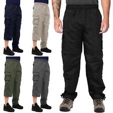 MENS 3 IN 1 ZIP OFF TROUSERS ELASTICATED COMBAT CARGO POCKET SUMMER SHORTS PANTS