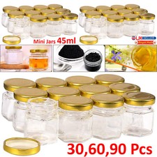 90PCS 45ml Hexagon Glass Jars