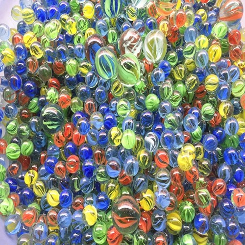 100 coloured glass marbles - glass, |