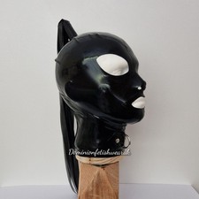 Latex Hood Mask black rubber
