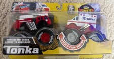 Tonka Monster Metal Movers Monster Fire Truck & Monster Ambulance - NEW