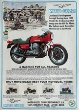 MOTO GUZZI LE MANS 850cc ORIGINAL 1977 COLOUR ADVERTISEMENT 26cm x 19cm
