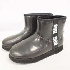 Ladies UGG AUSTRALIA Black Pull On Wellington Rain Jelly Boots Size UK 6 C40