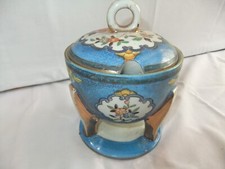 Genuine Vintage Samurai China Japan Handpainted Sauce/sugar Bowl & Lid 15x11cm