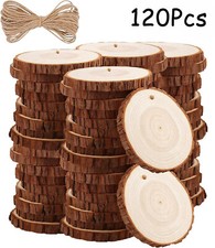 60/120PCS Wood Slices Round