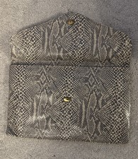 Faux Snake Skin Clutch Bag Vintage 10 x 7 inches 