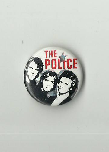 Police tin button badge - tin,
