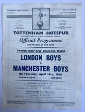 London Boys v Manchester Boys 14th April 1960