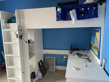 IKEA Loft Bed with White Desk