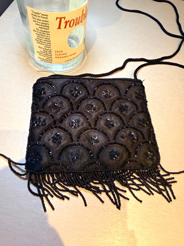 Regale black satin beaded - la,