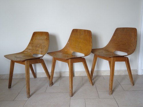 Old all wood chair - wood, tonneau