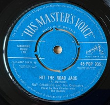 RAY CHARLES HIT THE ROAD JACK 7" HMV (1961) EX- BLUES R&B GT BRITAIN