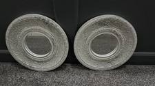 Pair Of Patterned White Distressed Mirrors. Plastic Frames Indoor Outdoor 25cm
