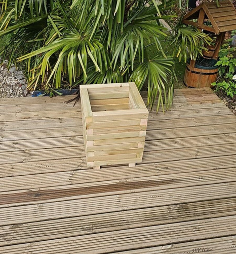 Square wooden planter garden - planter,