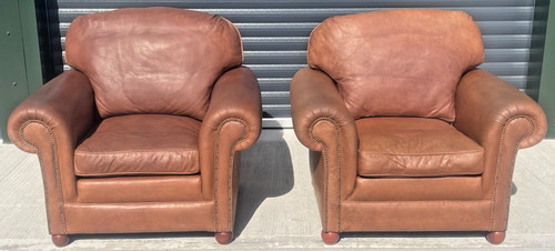 Pair heirloom brown leather - pair,