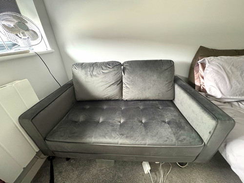 Seater sofa grey velvet - sofa,