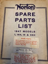 Norton spare parts list 1947