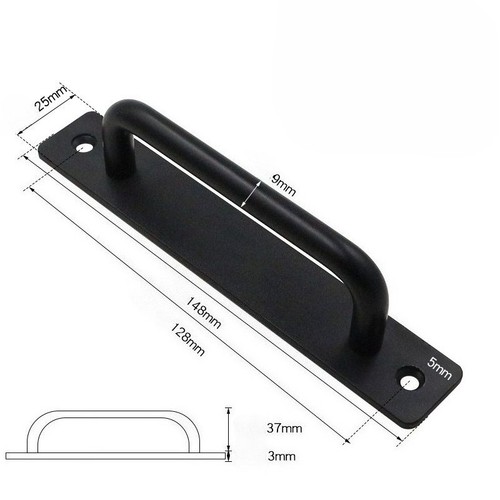 2pcs black door pull - black, handles