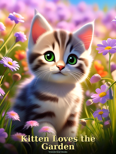 Kitten loves the garden - loves,