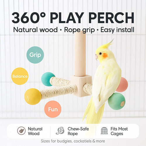 Bird perch natural cork 360 - perch,