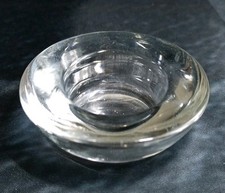 tea light candle holder chunky heavy round modern clear glass 7.5cm top diameter