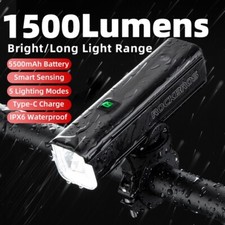ROCKBROS Smart Front Light Bike Headlight 1500lm Waterproof Remote Control IPX6