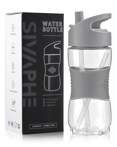 Clear water bottle with - water,