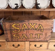 Antique Wooden Saxa Salt Case Crate