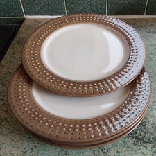 set of 4 Denby Intro Mocha Dinner Plates 11 inch second quality