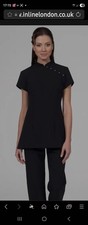 Inline London Tunic Style Scrub Top Size 12  Beauty / Salon . Zip Back . Fitted