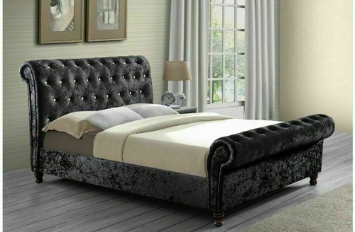 Sleigh bed frame upholstered - sleigh,