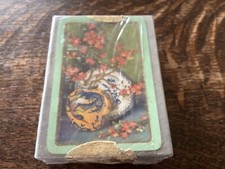 Vintage Gold Edged Linen Playing Cards Sealed & Cello Wrapped Still Life Design