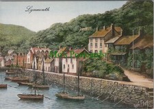 Devon Art Postcard - Lynmouth Village, Artist Kevin Platt RR20186