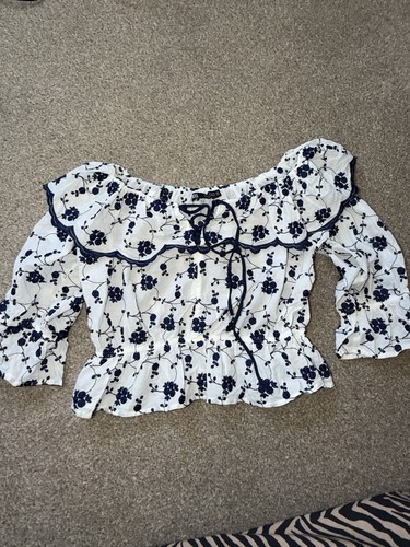 Zara white navy floral - zara,