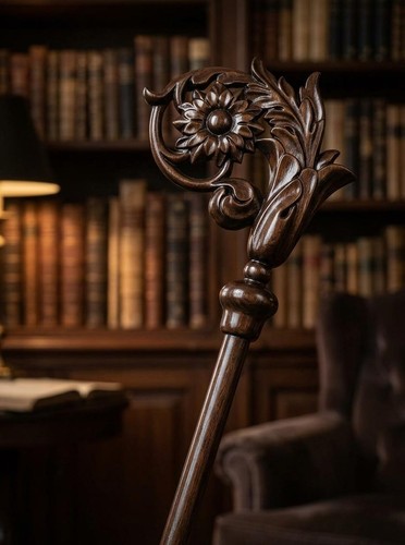 Ornate wooden crosier - 72",