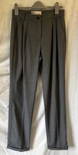 Boutique Jaeger Wool Mix Grey Sze 6 W28” High Waist Office Straight Leg Trousers