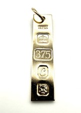 9ct Gold Ingot Pendant Solid